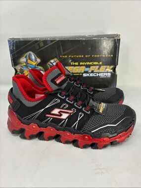 Skechers Mega-Flex Black & Red Kids Athletic Sneakers 2